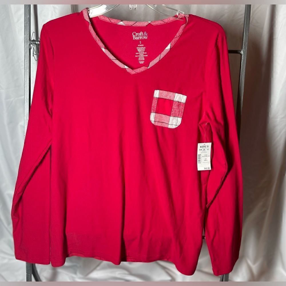 🔥❤️🔥 New! Croft & Barrow Intimates Pajama Top Women’s Size Small NWT